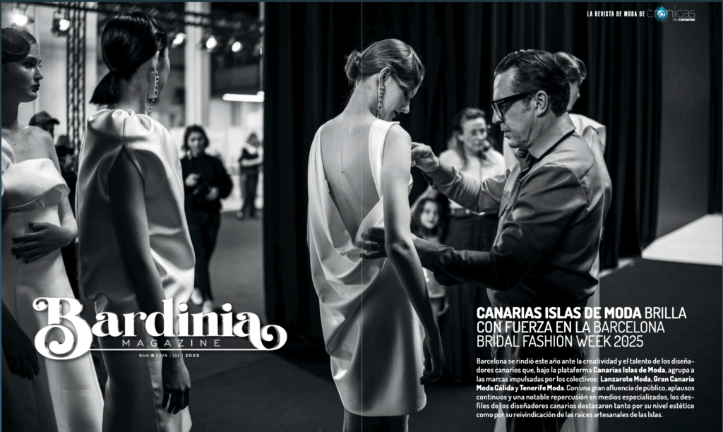 Portada de revista Bardinia magazin de Crónicas de Canarias 2025, Gran Canaria foto de Maria Nova